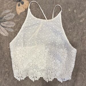 Alice + Olivia White Floral Lace Camisole